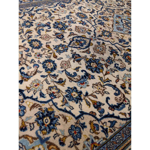 246 x 145 cm Kashan Traditional Beige Large Rug - Rugmaster