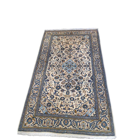 246 x 145 cm Kashan Traditional Beige Large Rug - Rugmaster