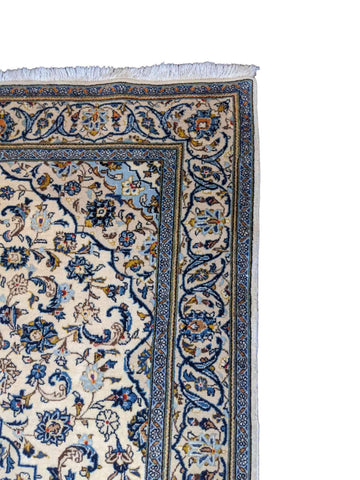 246 x 145 cm Kashan Traditional Beige Large Rug - Rugmaster
