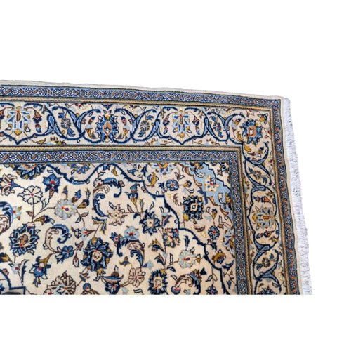 246 x 145 cm Kashan Traditional Beige Large Rug - Rugmaster