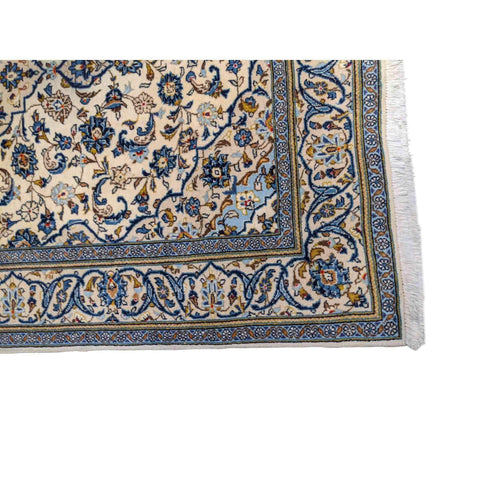 246 x 145 cm Kashan Traditional Beige Large Rug - Rugmaster