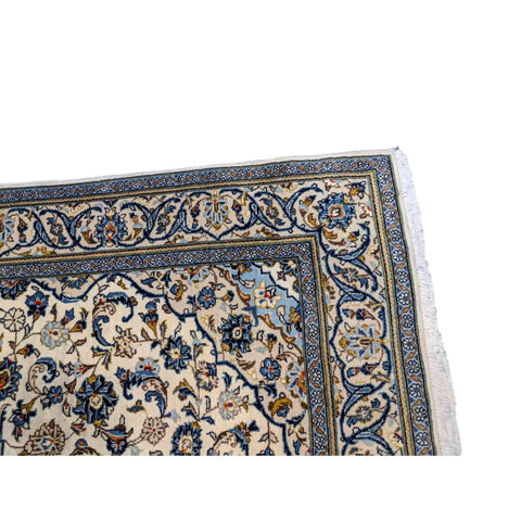 246 x 145 cm Kashan Traditional Beige Large Rug - Rugmaster