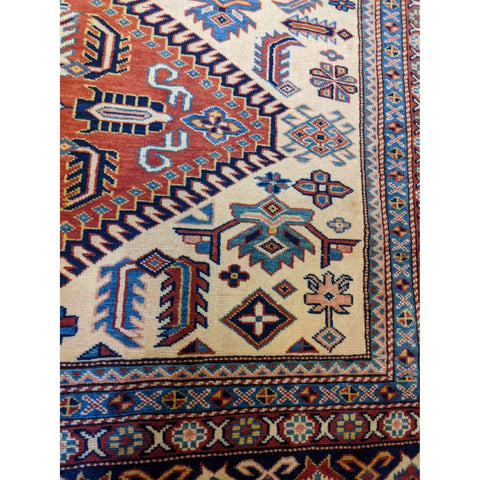 246 x 181 cm Fine Kazak Modern White Rug - Rugmaster