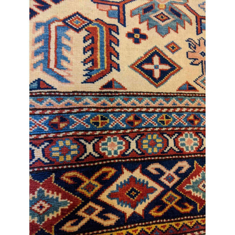 246 x 181 cm Fine Kazak Modern White Rug - Rugmaster