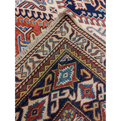 246 x 181 cm Fine Kazak Modern White Rug - Rugmaster