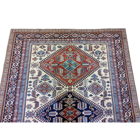 246 x 181 cm Fine Kazak Modern White Rug - Rugmaster