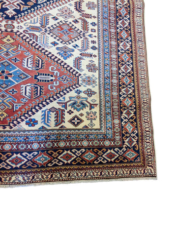 246 x 181 cm Fine Kazak Modern White Rug - Rugmaster