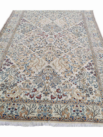 246 x 250 cm Nain Silk & wool Traditional Grey Rug - Rugoutlet