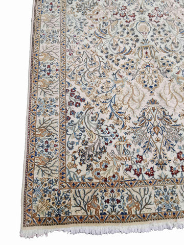 246 x 250 cm Nain Silk & wool Traditional Grey Rug - Rugoutlet