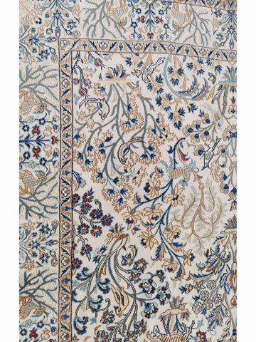246 x 250 cm Nain Silk & wool Traditional Grey Rug - Rugoutlet