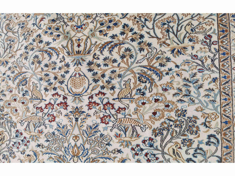 246 x 250 cm Nain Silk & wool Traditional Grey Rug - Rugmaster