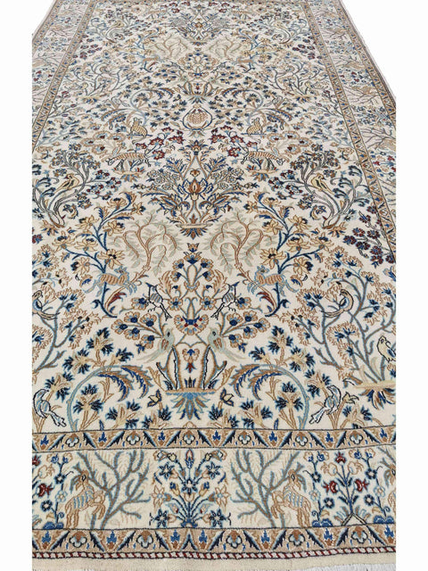246 x 250 cm Nain Silk & wool Traditional Grey Rug - Rugmaster