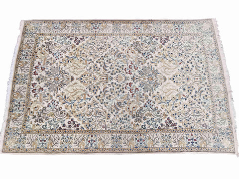 246 x 250 cm Nain Silk & wool Traditional Grey Rug - Rugmaster