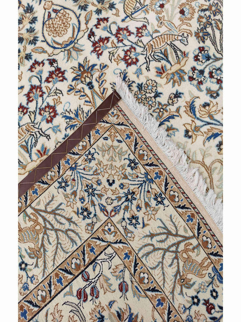 246 x 250 cm Nain Silk & wool Traditional Grey Rug - Rugmaster
