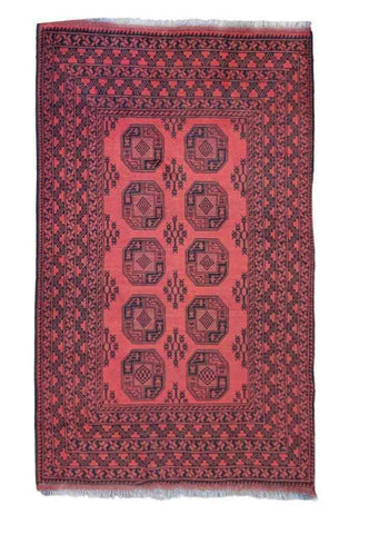 247 x 160 cm Afghan Tribal Red Rug - Rugoutlet