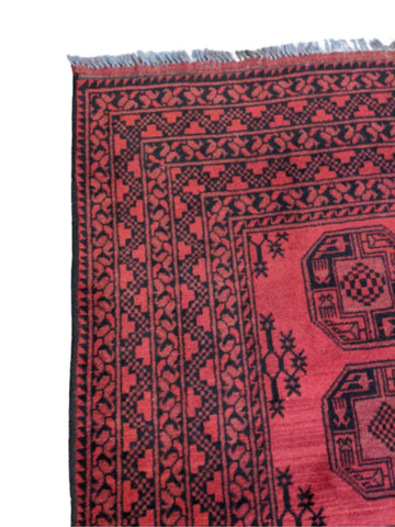 247 x 160 cm Afghan Tribal Red Rug - Rugoutlet