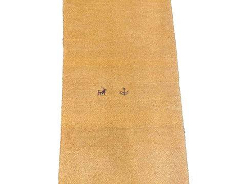 247 x 62 cm Persian Gabbeh Tribal Yellow Rug - Rugoutlet