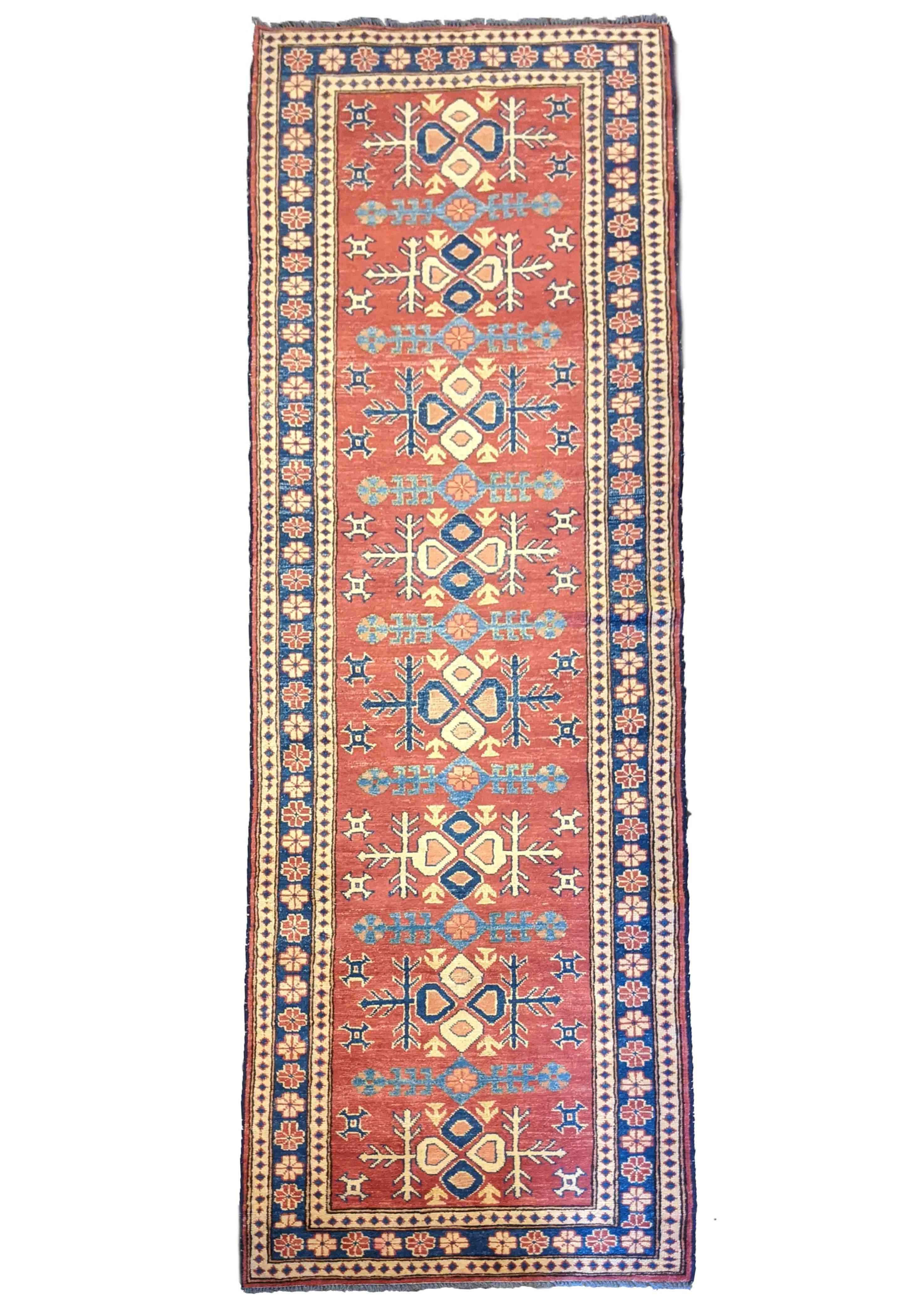 247 x 62 cm Traditional Handmade Traditional Orange Rug - Rugmaster