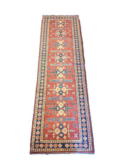 247 x 62 cm Traditional Handmade Traditional Orange Rug - Rugmaster