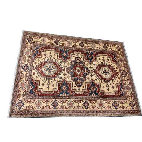 248 x 180 cm Fine Kazak Modern Yellow Rug - Rugmaster