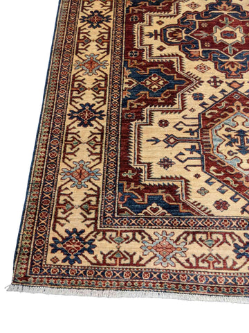 248 x 180 cm Fine Kazak Modern Yellow Rug - Rugmaster