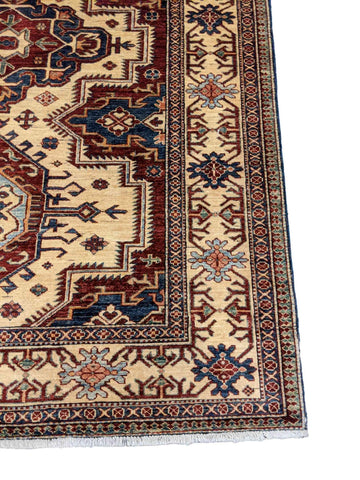 248 x 180 cm Fine Kazak Modern Yellow Rug - Rugmaster