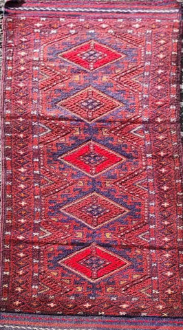 248 x 55 cm Afghan Moshwani Tribal Red Rug - Rugoutlet