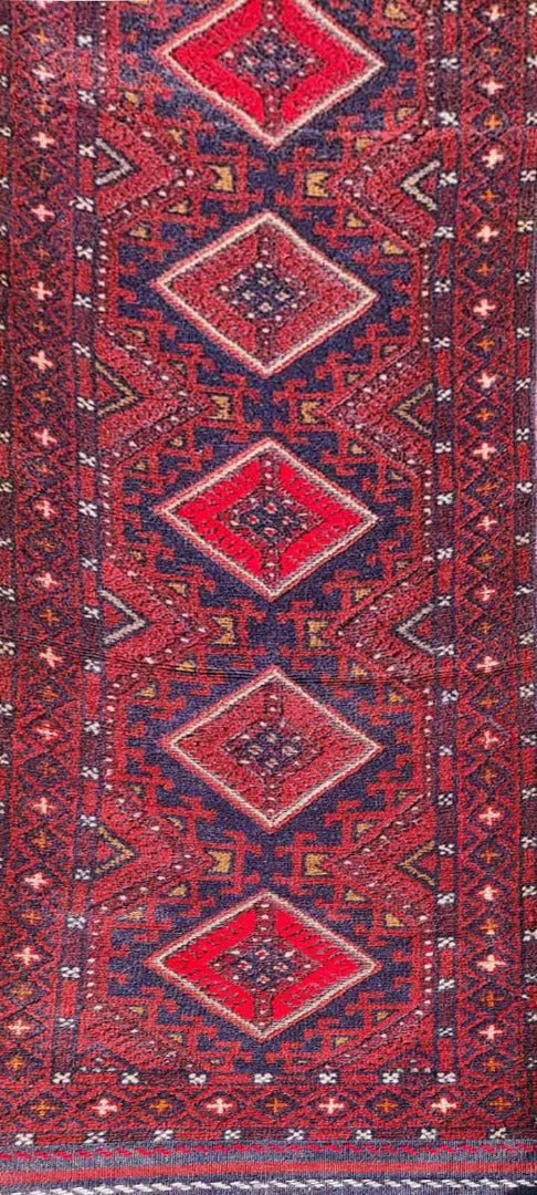 248 x 55 cm Afghan Moshwani Tribal Red Rug - Rugoutlet