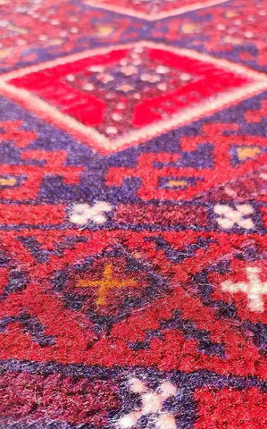 248 x 55 cm Afghan Moshwani Tribal Red Rug - Rugoutlet