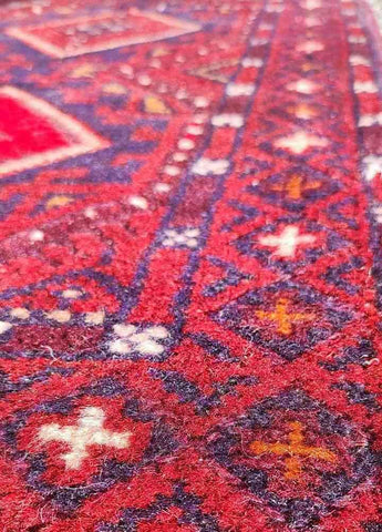 248 x 55 cm Afghan Moshwani Tribal Red Rug - Rugoutlet