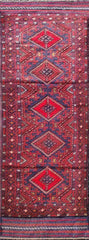 248 x 55 cm Afghan Moshwani Tribal Red Rug - Rugmaster