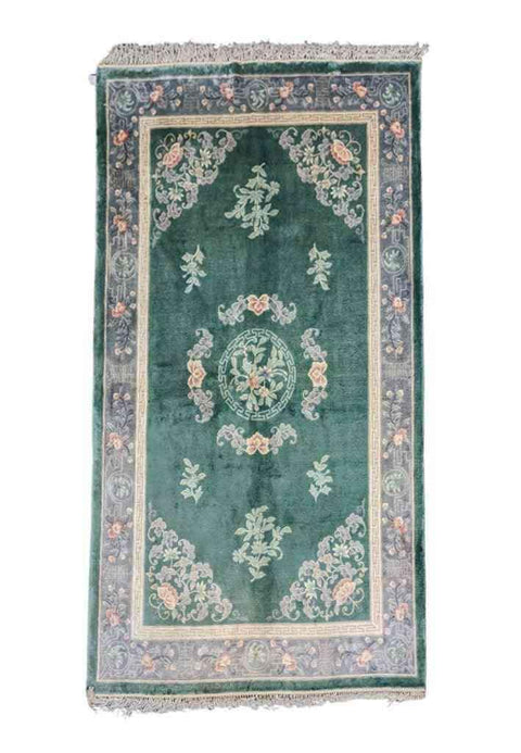 249 x 155 cm Chinese Traditional Green Rug - Rugmaster