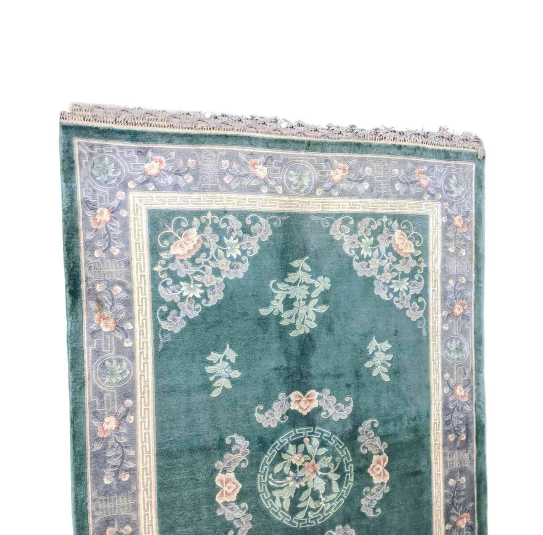 249 x 155 cm Chinese Traditional Green Rug - Rugmaster