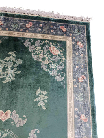 249 x 155 cm Chinese Traditional Green Rug - Rugmaster