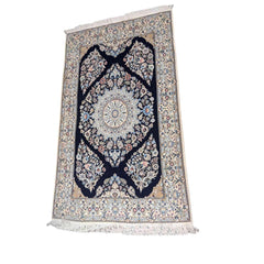 250 x 144 cm Silk and Wool Traditional Black Rug - Rugmaster
