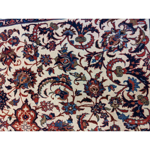 250 x 150 cm Old Fine Isfahan Traditional Red Rug - Rugoutlet