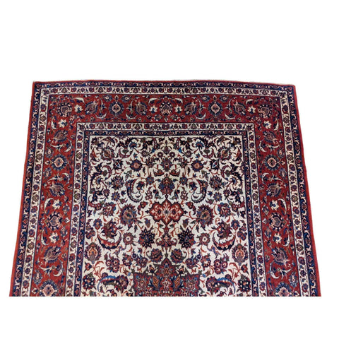 250 x 150 cm Old Fine Isfahan Traditional Red Rug - Rugmaster