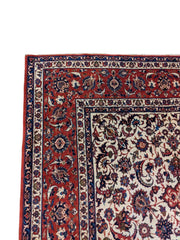 250 x 150 cm Old Fine Isfahan Traditional Red Rug - Rugmaster