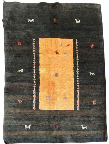 250 x 160 cm Persian Gabbeh Tribal Yellow Rug - Rugmaster