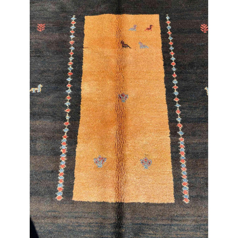 250 x 160 cm Persian Gabbeh Tribal Yellow Rug - Rugmaster