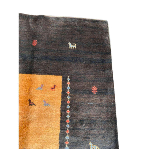 250 x 160 cm Persian Gabbeh Tribal Yellow Rug - Rugmaster