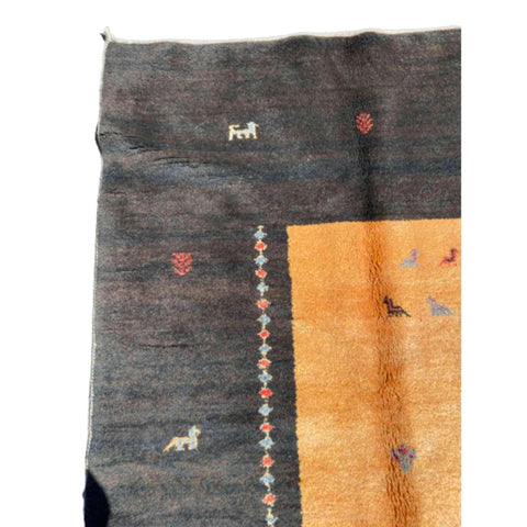 250 x 160 cm Persian Gabbeh Tribal Yellow Rug - Rugmaster