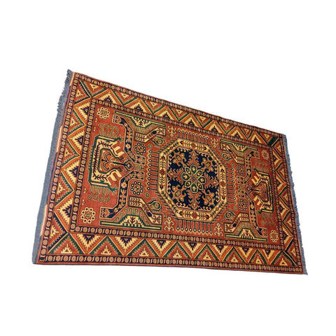 250 x 164 cm Afghan Natural Dye Tribal Red Rug - Rugoutlet