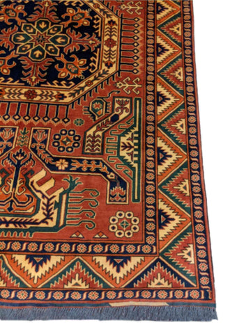 250 x 164 cm Afghan Natural Dye Tribal Red Rug - Rugoutlet