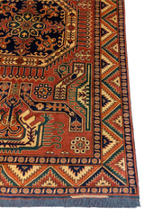 250 x 164 cm Afghan Natural Dye Tribal Red Rug - Rugoutlet