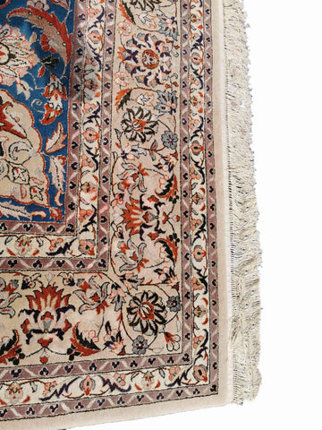 250 x 246 cm Fine Silk Tabriz design Traditional Blue Rug - Rugmaster