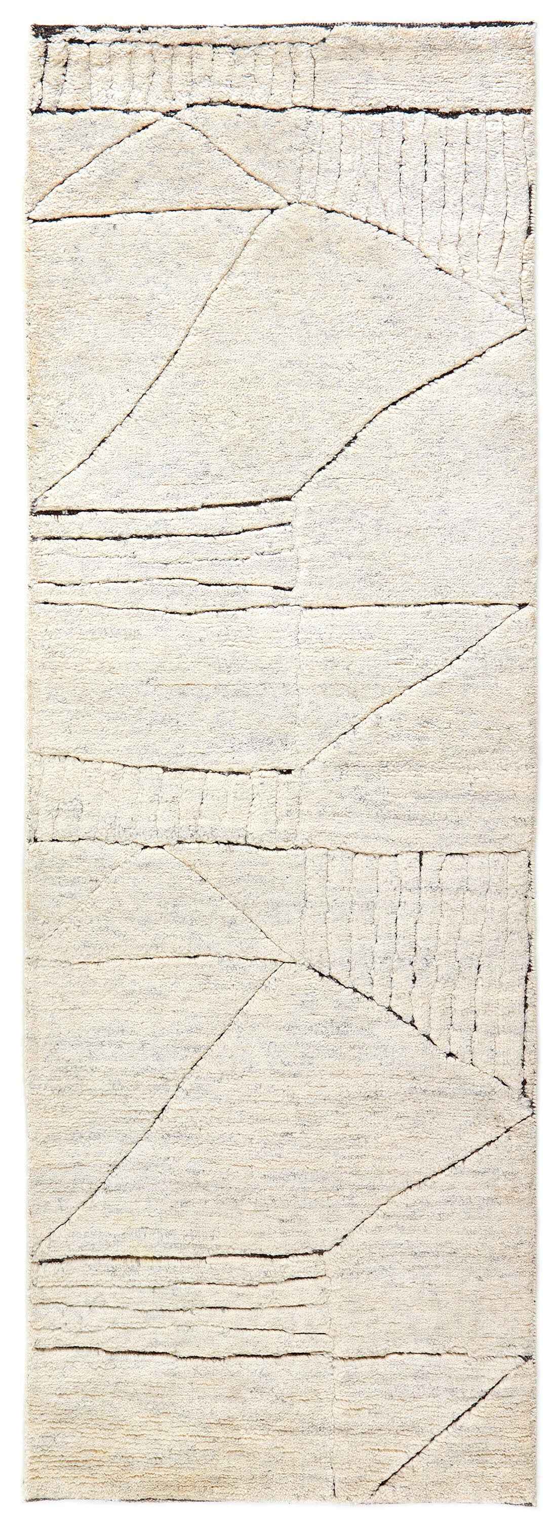 250x85 cm  Indian Wool Beige Rug-Desert, Natural