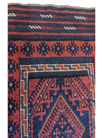250 x 64 cm Afghan Mashwani Tribal Red Rug - Rugoutlet