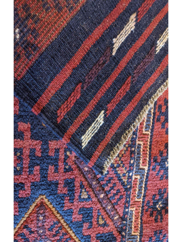 250 x 64 cm Afghan Mashwani Tribal Red Rug - Rugoutlet