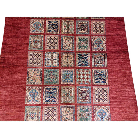 251 x 176 cm Kazak Modern Handmade Red Rug - Rugmaster